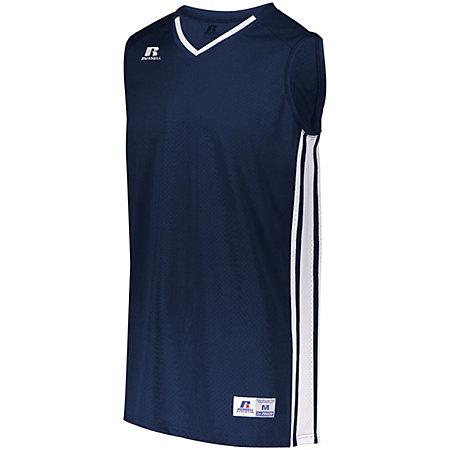 Camiseta de baloncesto Legacy para jóvenes Azul marino / blanco Individual y pantalones cortos