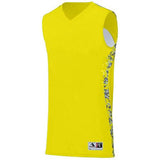 Youth Hook Shot Reversible Jersey Power Yellow/power Yellow Digi Basketball Single & Shorts