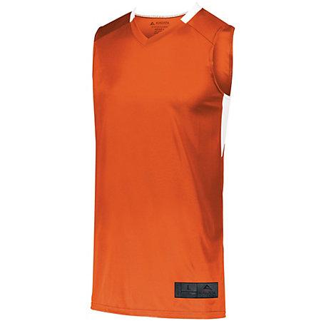 Step-Back Basketball Jersey Orange/white Adult Single & Shorts