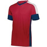 Camiseta de fútbol Wembley para jóvenes Scarlet / azul marino / blanco Single & Shorts
