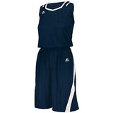 Ladies Athletic Cut Shorts Navy/white Basketball Single Jersey &