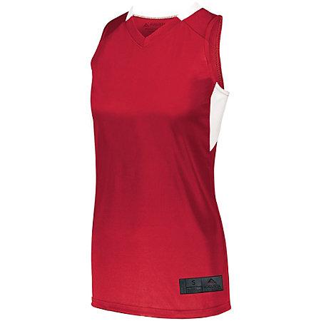 Ladies Step-Back Basketball Jersey Red/white Single & Shorts