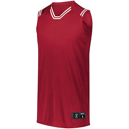 Retro Basketball Jersey Scarlet/white Adult Single & Shorts