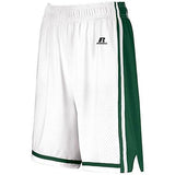 Shorts de baloncesto Legacy para mujer Blanco / verde oscuro Single Jersey &
