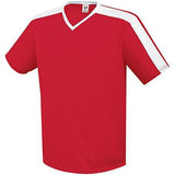 Youth Genesis Soccer Jersey Scarlet/white Single & Shorts