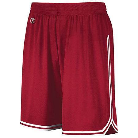 Pantalones cortos de baloncesto retro Scarlet / white Adult Single Jersey &
