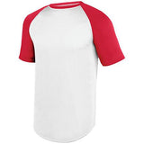 Wicking Jersey de béisbol de manga corta Blanco / rojo Béisbol adulto