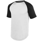 Camiseta de béisbol de manga corta Wicking Blanco / negro Béisbol adulto