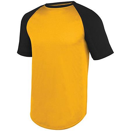 Wicking Short Sleeve Baseball Jersey Gold/black Adult Baseball