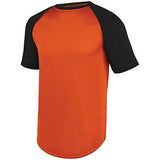 Camiseta de béisbol de manga corta Wicking Naranja / negro Béisbol adulto