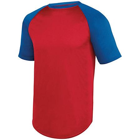 Wicking Short Sleeve Baseball Jersey Red/royal Adult Baseball