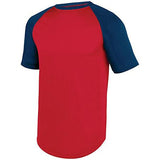Wicking Short Sleeve Baseball Jersey Red/black Adult Baseball