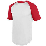 Youth Wicking Short Sleeve Baseball Jersey White/red Baseball