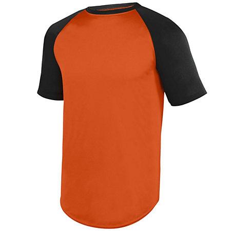 Youth Wicking Short Sleeve Baseball Jersey Orange/black Baseball