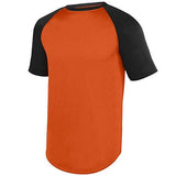 Youth Wicking Short Sleeve Baseball Jersey Orange/black Baseball