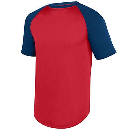 Youth Wicking Short Sleeve Baseball Jersey Red/navy Baseball