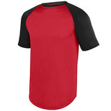 Youth Wicking Short Sleeve Baseball Jersey Red/black Baseball