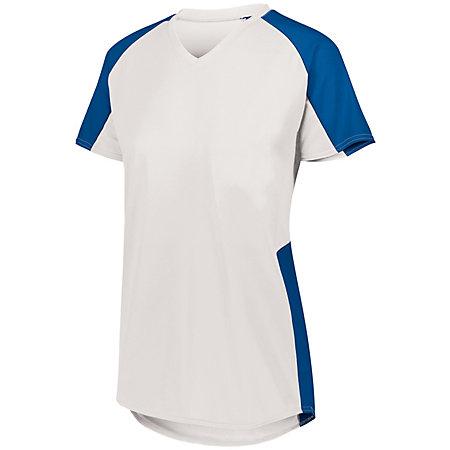 Girls Cutter Jersey White/royal Ladies Softball