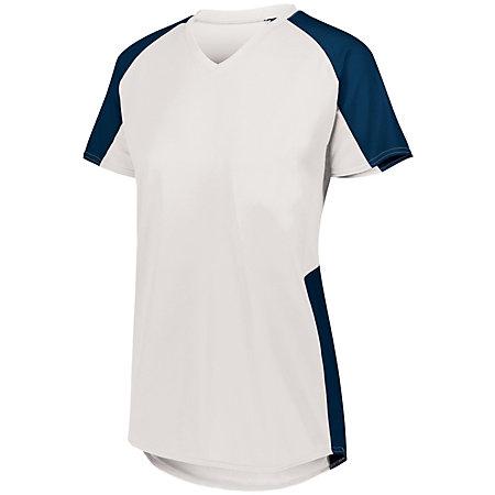 Girls Cutter Jersey White/navy Ladies Softball