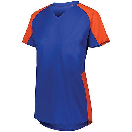 Girls Cutter Jersey Royal/orange Ladies Softball