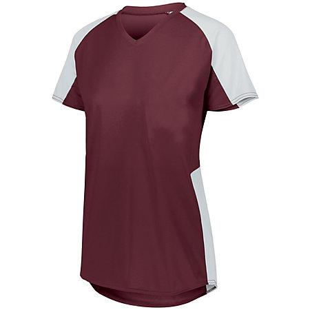 Girls Cutter Jersey Maroon/white Ladies Softball
