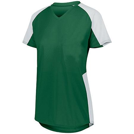 Girls Cutter Jersey Dark Green/white Ladies Softball