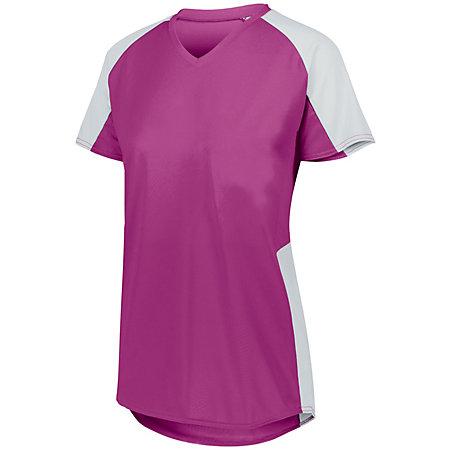 Girls Cutter Jersey Power Pink/white Ladies Softball