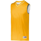 Youth Reversible Two-Color Jersey Gold/white Basketball Single & Shorts