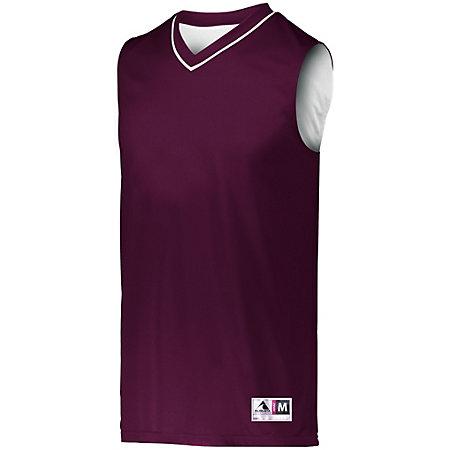 Youth Reversible Two-Color Jersey Maroon/white Basketball Single & Shorts