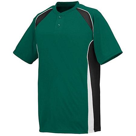 Youth Base Hit Jersey Dark Green/black/white Baseball