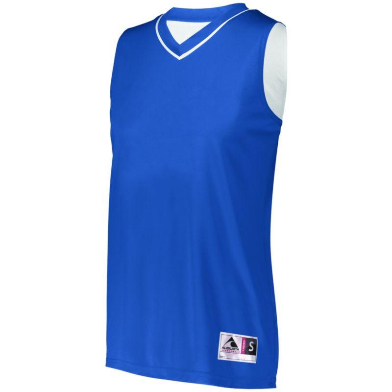 Camiseta bicolor reversible para mujer Royal / blanco Baloncesto individual y pantalones cortos
