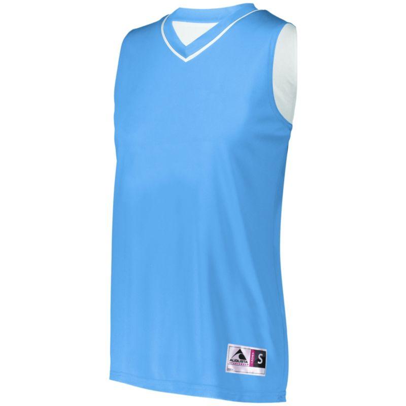 Camiseta de baloncesto reversible de dos colores para mujer Azul / blanco Camiseta y pantalones cortos de baloncesto