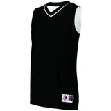 Camiseta de baloncesto reversible de dos colores para mujer, negro / blanco, camiseta y pantalones cortos de baloncesto