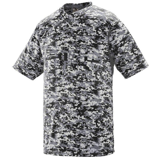 Youth Digi Camo Wicking Two-Button Jersey Black Baseball