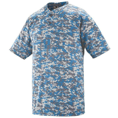 Youth Digi Camo Wicking Two-Button Jersey Columbia Blue Baseball