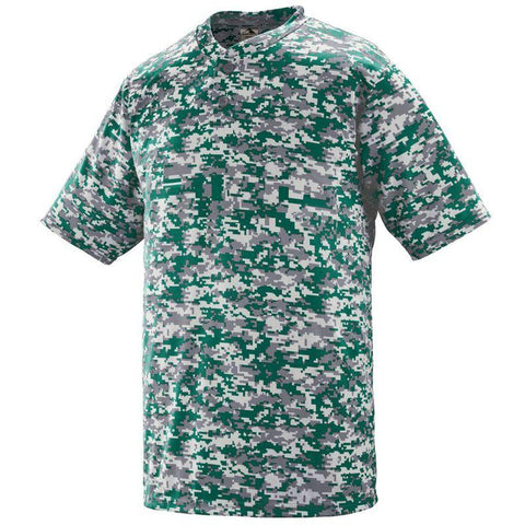 Youth Digi Camo Wicking Two-Button Jersey Maroon Baseball