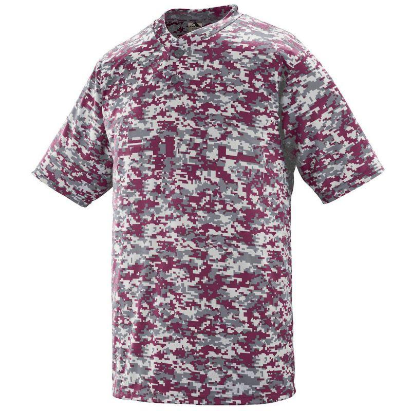 Youth Digi Camo Wicking Two-Button Jersey Navy Baseball