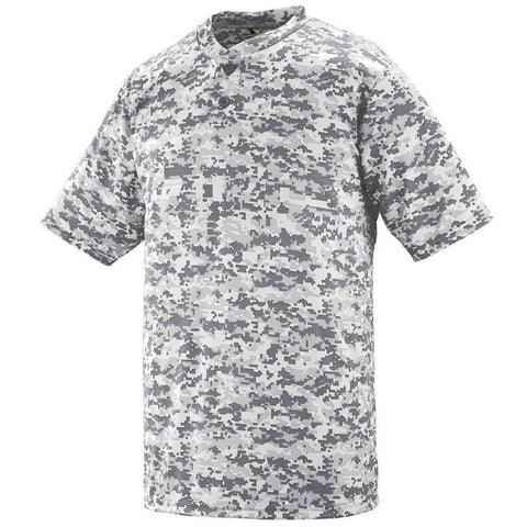 Youth Digi Camo Wicking Two-Button Jersey White Baseball
