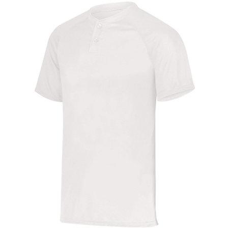 Attain Two-Button Jersey White Adult Baseball