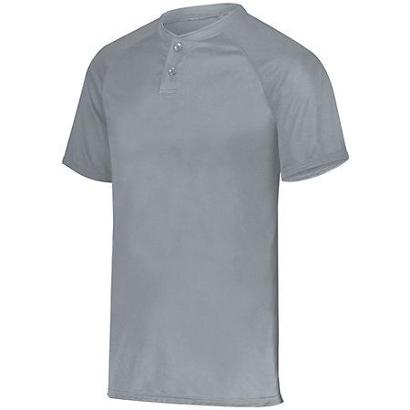 Youth Attain Two-Button Jersey Blue Grey Baseball