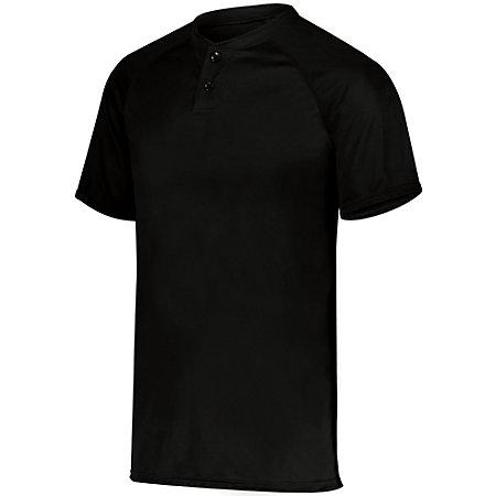 Attain Two-Button Jersey Black Adult Baseball