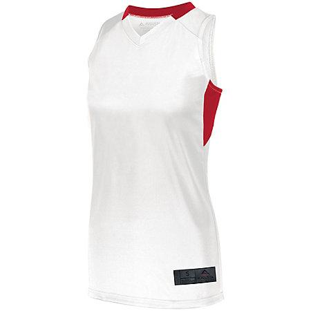 Ladies Step-Back Basketball Jersey White/red Single & Shorts