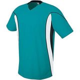 Camiseta de fútbol Helix para jóvenes Verde azulado / blanco / negro Sencillo y pantalón corto