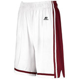 Ladies Legacy Basketball Shorts White/cardinal Single Jersey &