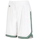 Ladies Retro Basketball Shorts White/forest Single Jersey &