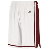 Legacy Basketball Shorts White/cardinal Adult Single Jersey &