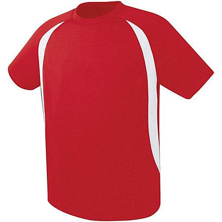 Camiseta de fútbol Liberty para jóvenes Scarlet / white Single & Shorts