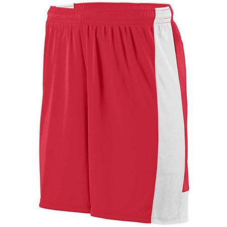Shorts Lightning para jóvenes Camiseta de fútbol individual roja / blanca &