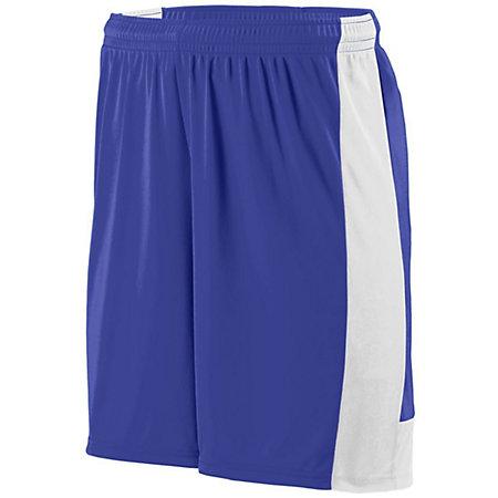 Pantalones cortos Lightning para jóvenes, púrpura / blanco, camiseta de fútbol individual y