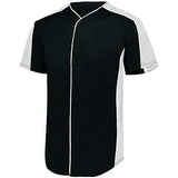 Full Button Baseball Jersey Black/white Adult
